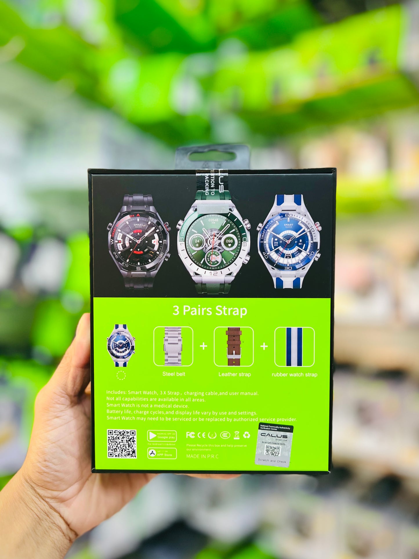 CALUS Watch Ultimate 2 | Super AMOLED Smart Watch with 3 Straps