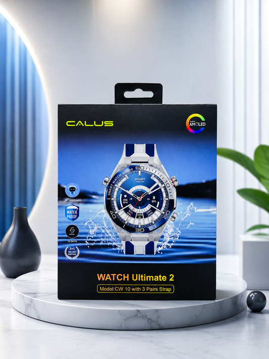 CALUS Watch Ultimate 2 | Super AMOLED Smart Watch with 3 Straps